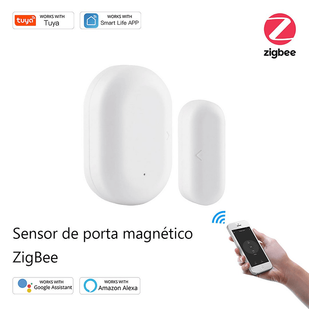 Sensor de Porta Magnético ZigBee Wifi