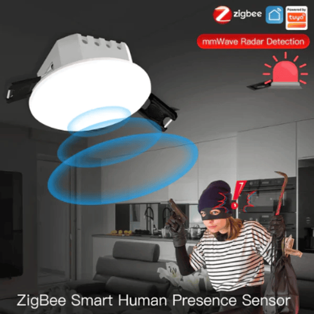 Détecteur de présence humaine PIR intégré - Zigbee - Tuya / SmartLife Wi-Fi