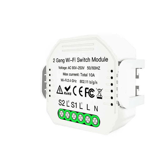 Dimmer Module 2 Channels Wi-Fi + RF433 Tuya / Smartlife