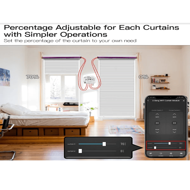 2 Channel Blinds Module / Percentage Blinds Wi-Fi + Bluetooth Tuya / Smartlife