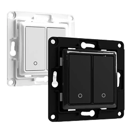 2-button wall switch for Shelly modules - white / Black - Shelly Wall Switch 2 White/Black