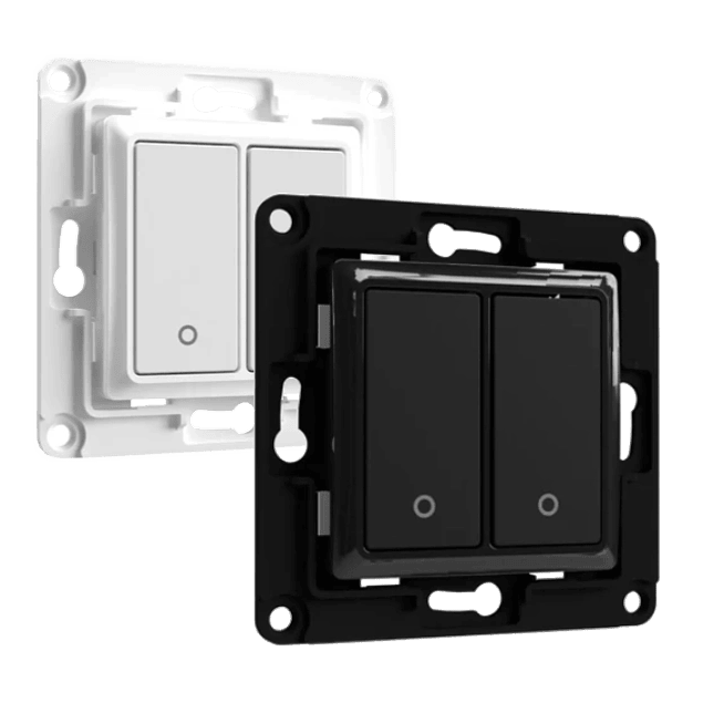 2-button wall switch for Shelly modules - white / Black - Shelly Wall Switch 2 White/Black