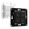 Interruptor de parede de 4 botões p/ módulos Shelly - branco / preto - Shelly Wall Switch 4 White/Black