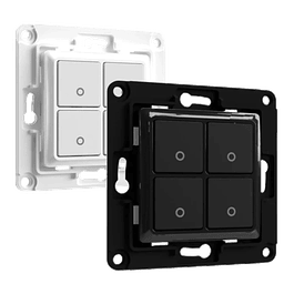 4-button wall switch for Shelly modules - white / black - Shelly Wall Switch 4 White/Black