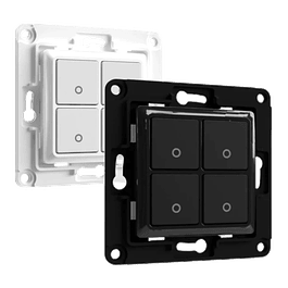 Interruptor de pared de 4 botones para módulos Shelly - blanco / negro - Shelly Wall Switch 4 White/Black