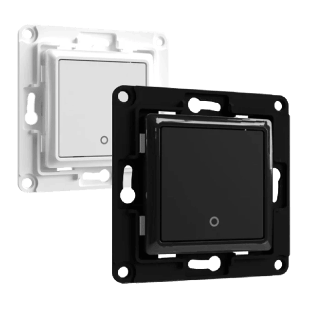 Interruptor de parede de 1 botão p/ módulos Shelly - branco/preto - Shelly Wall Switch 1 White/Black