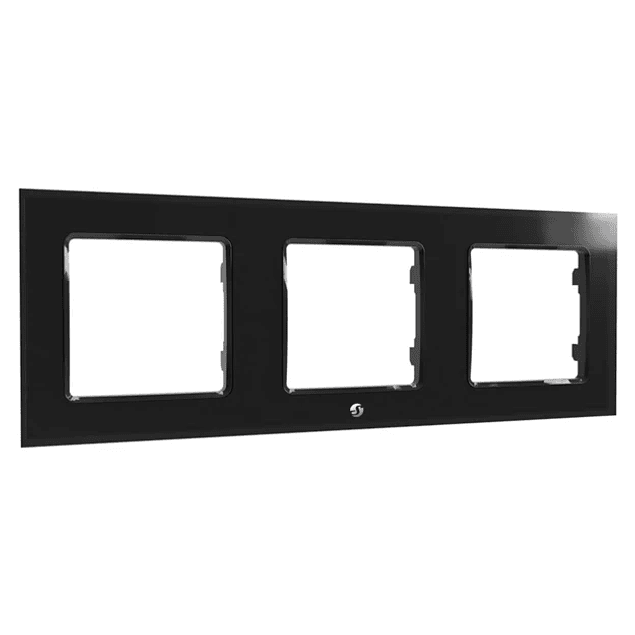 Espelho triplo para interruptores Shelly - branco/preto - Shelly Wall Frame 3 White/Black