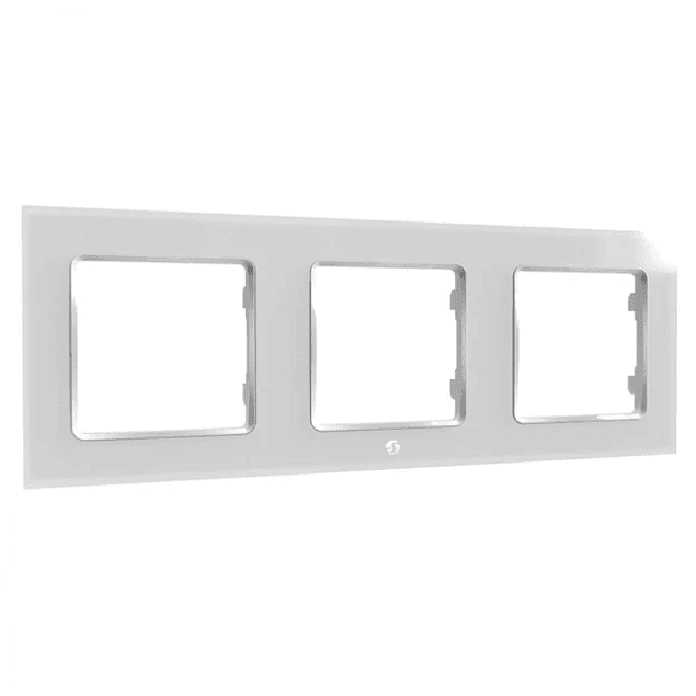 Espelho triplo para interruptores Shelly - branco/preto - Shelly Wall Frame 3 White/Black