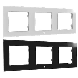 Espejo triple para interruptores Shelly - blanco/negro - Shelly Wall Frame 3 Blanco/Negro