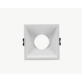 Spot encastrable carré GU10 cerclage polycarbonate (PC) blanc