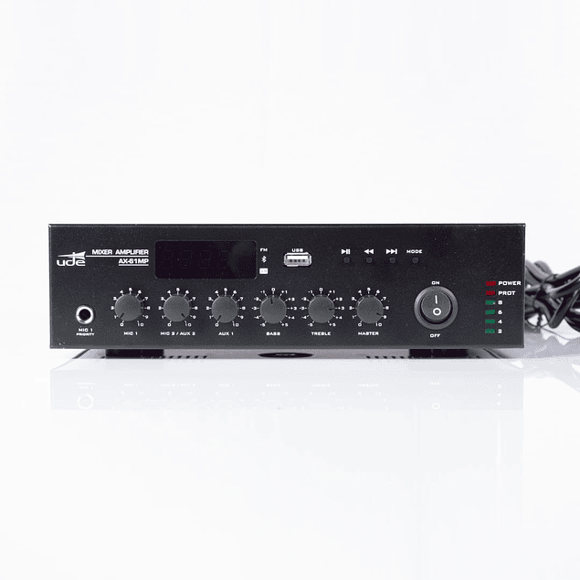 Amplificador Áudio 100V 60W RMS USB/BT/FM