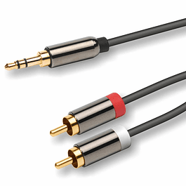 Cabo 3,5 Macho ST / 2x RCA Macho 3mt