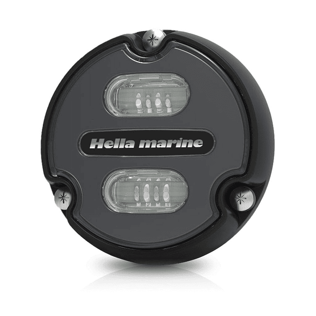 Apelo A1 White/Blue Underwater LED Light with black/white face and black thermal polymer base - Hella Marine