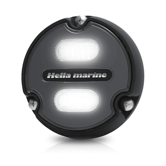 Apelo A1 Luz LED Subaquática Branco/Azul c/ face preta/branca e base de polímero térmico preto - Hella Marine