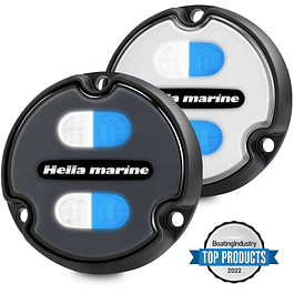 Apelo A1 White/Blue Underwater LED Light with black/white face and black thermal polymer base - Hella Marine