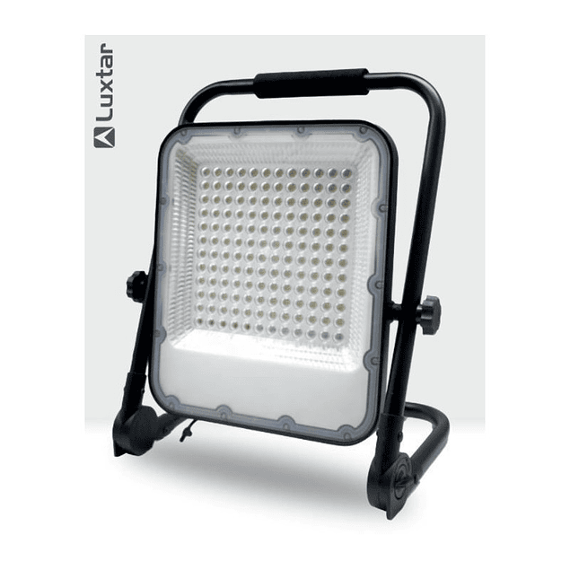 Projetor LED De Bateria C/ Suporte Slim SMD 50W IP65 Luz Fria (6500K) Preto Luxtar