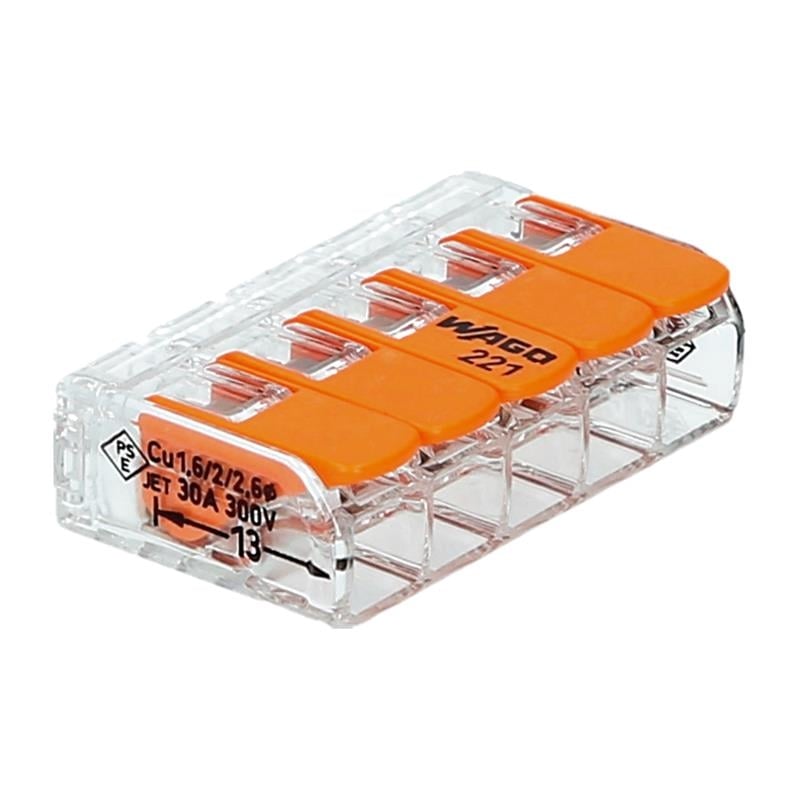 WAGO 221 – 615 1pièce (s) connecteur de câble électrique – Connecteurs de  cables electriques (Orange, Transparent, 1 pièce (s)) : : Bricolage