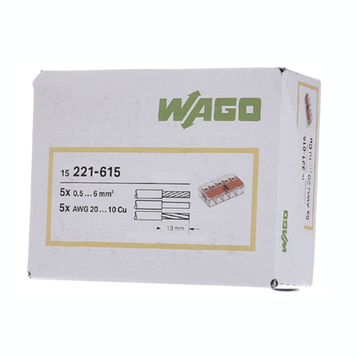 WAGO 221 – 615 1pièce (s) connecteur de câble électrique – Connecteurs de  cables electriques (Orange, Transparent, 1 pièce (s)) : : Bricolage