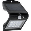 Aplique solar SOLARIS IP65 1x1,5W LED+1xLED 220lm 6000K C.9,5xAlt.14,5 Preto
