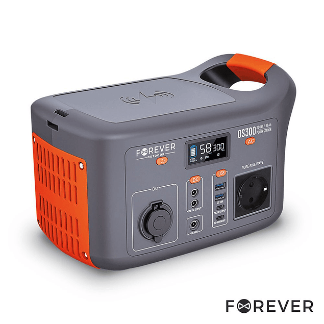 Bateria Portátil 300W LIFEPO4 96000MAH Forever - Dá para Painel Fotovoltaico