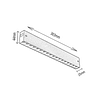 Sistema Magnético | 230V  | Aplique/Foco/Projetor Linear LED 18W | 2700K-6500K | Abertura 24º | Preta | Wifi Tuya