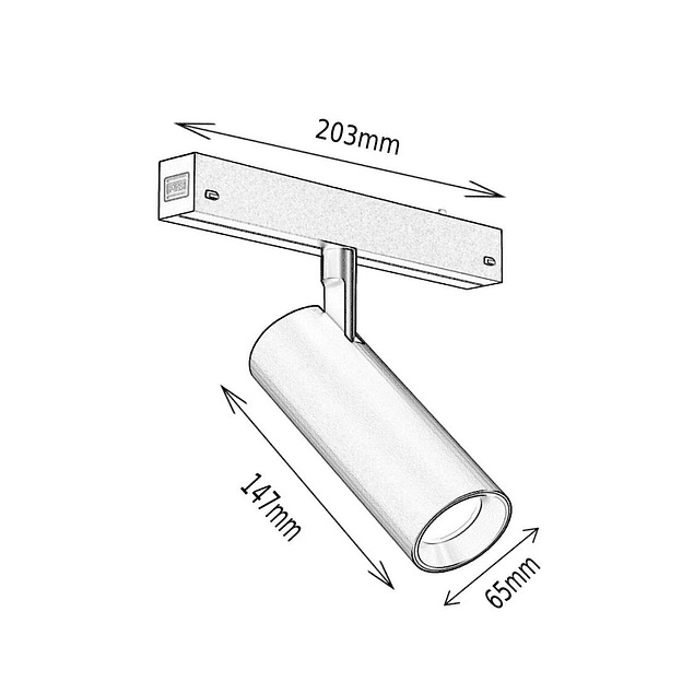 Sistema Magnético | 230V  | Aplique/Foco/Projetor Linear LED 30W | 4000K | Abertura 60º | Preta