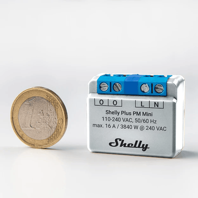 Mini módulo WiFi para monitorização do consumo de energia 110/240VAC - 16A - Shelly Plus PM Mini