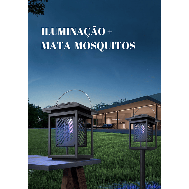 Iluminação +  Matar Mosquitos (Solar + Carregamento USB) - MSQ/DC1
