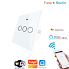 Interruptor Wifi + Rf433 de Parede Touch Vidro 3 Ch Canais