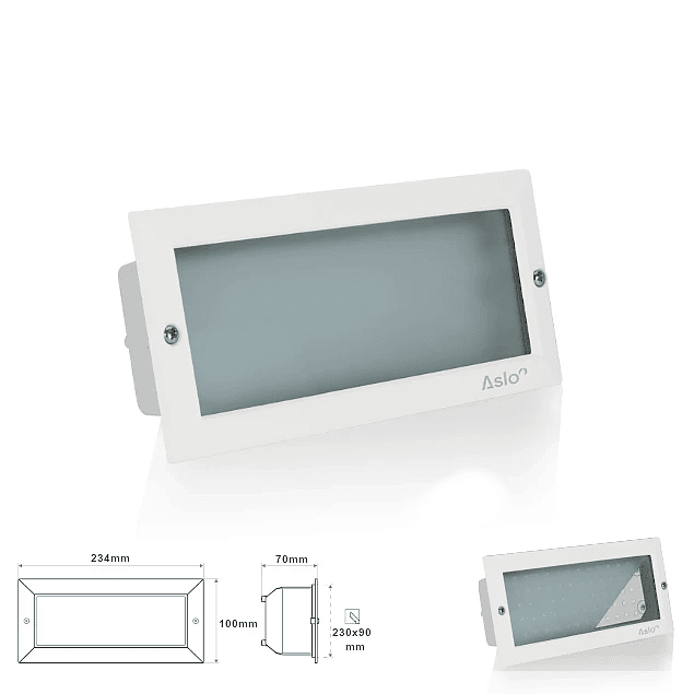 Aplique Muro Embutir LED 8W 5000K Branco/Preto