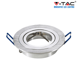 ARO GU10 ORIENTÁVEL V-TAC REDONDO ALUMÍNIO ESCOVADO