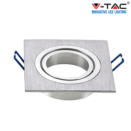 ARO GU10 ORIENTÁVEL V-TAC QUADRADO ALUMÍNIO ESCOVADO