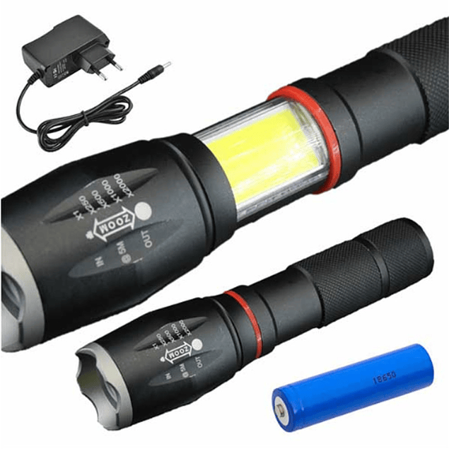LANTERNA C/ 1LED XPE 10W 5 NÍVEIS LUZ ZOOM 800LM WELL