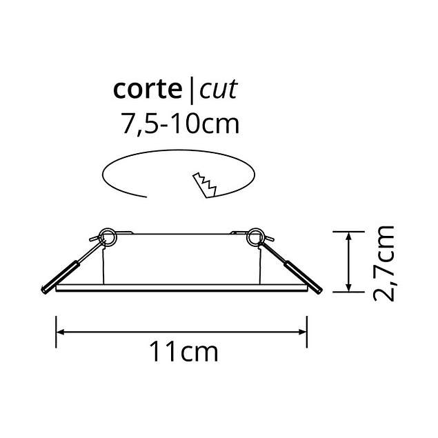 Aro de encastrar ONIRO redondo Alt.2,9xD.11cm Policarbonato (PC) Branco