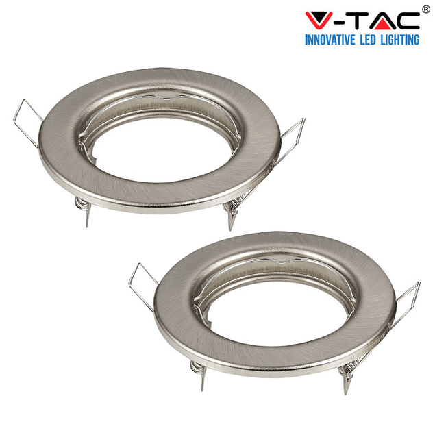 ROUND GU10 FIXED V-TAC ROUND BRUSHED STEEL (2 PIECES)