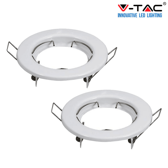 ARO GU10 FIXO V-TAC REDONDO BRANCO (2 UNID)