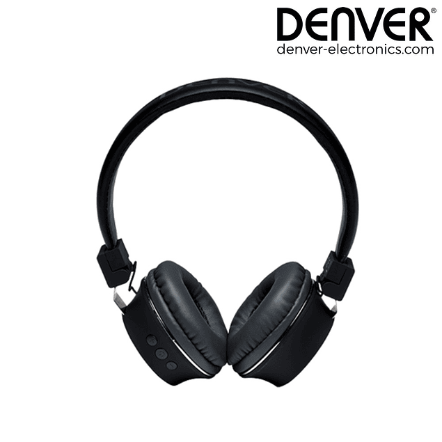 Auriculares Bluetooth Inalámbricos AUX Negro Mic Denver