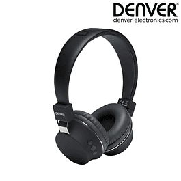 Auriculares Bluetooth Inalámbricos AUX Negro Mic Denver
