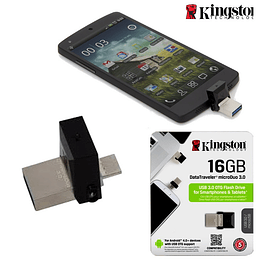 PEN DRIVE DATATRAVELER MICRO DUO  OTG 16GB USB 3.0 KINGSTON