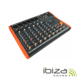 Console de Mixage 8 Canaux 6 Entrées USB/Enregistrement Ibiza