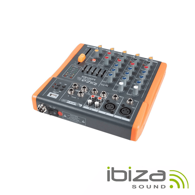 Consola de Mezclas 4 Canales 3 Entradas Phantom USB/REC Ibiza