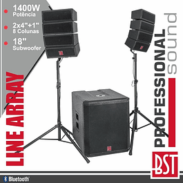 SISTEMA LINE-ARRAY ATIVO 8 COLUNAS 2x4