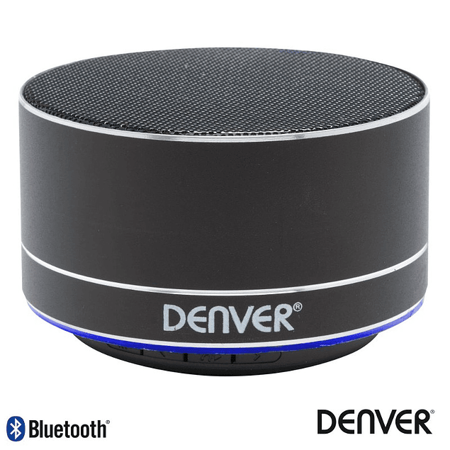 Coluna Bluetooth Portátil 3W SD/BAT/LED Preto Denver