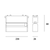 Barra orientável p/calha magnética PIQUET (2 condutores) 12W LED 580lm 3000K 150° C.23xL.2,6xAlt.8cm