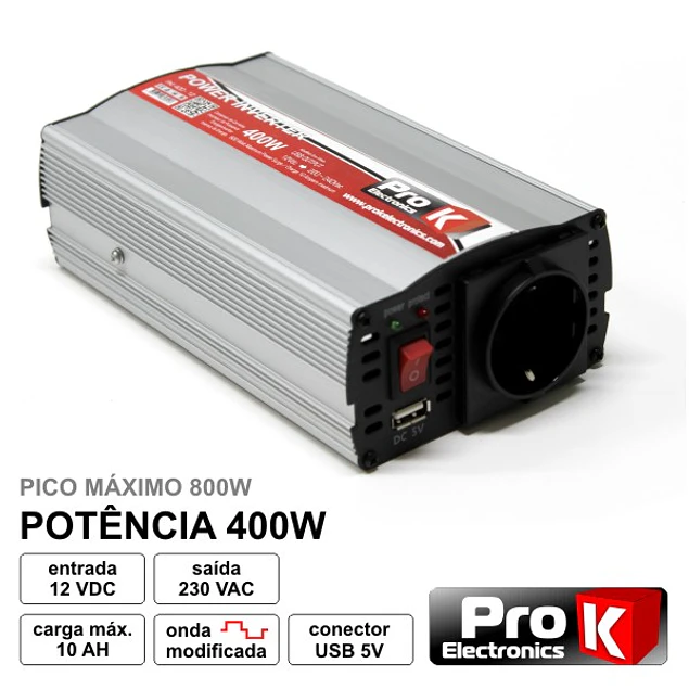 12V-230V 400W CONVERTER MODIFIED SINUSOID WAVE PROK