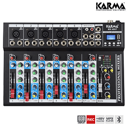 Mesa de mezclas de 7 canales USB / MP3 / REC / BT / FM - KARMA
