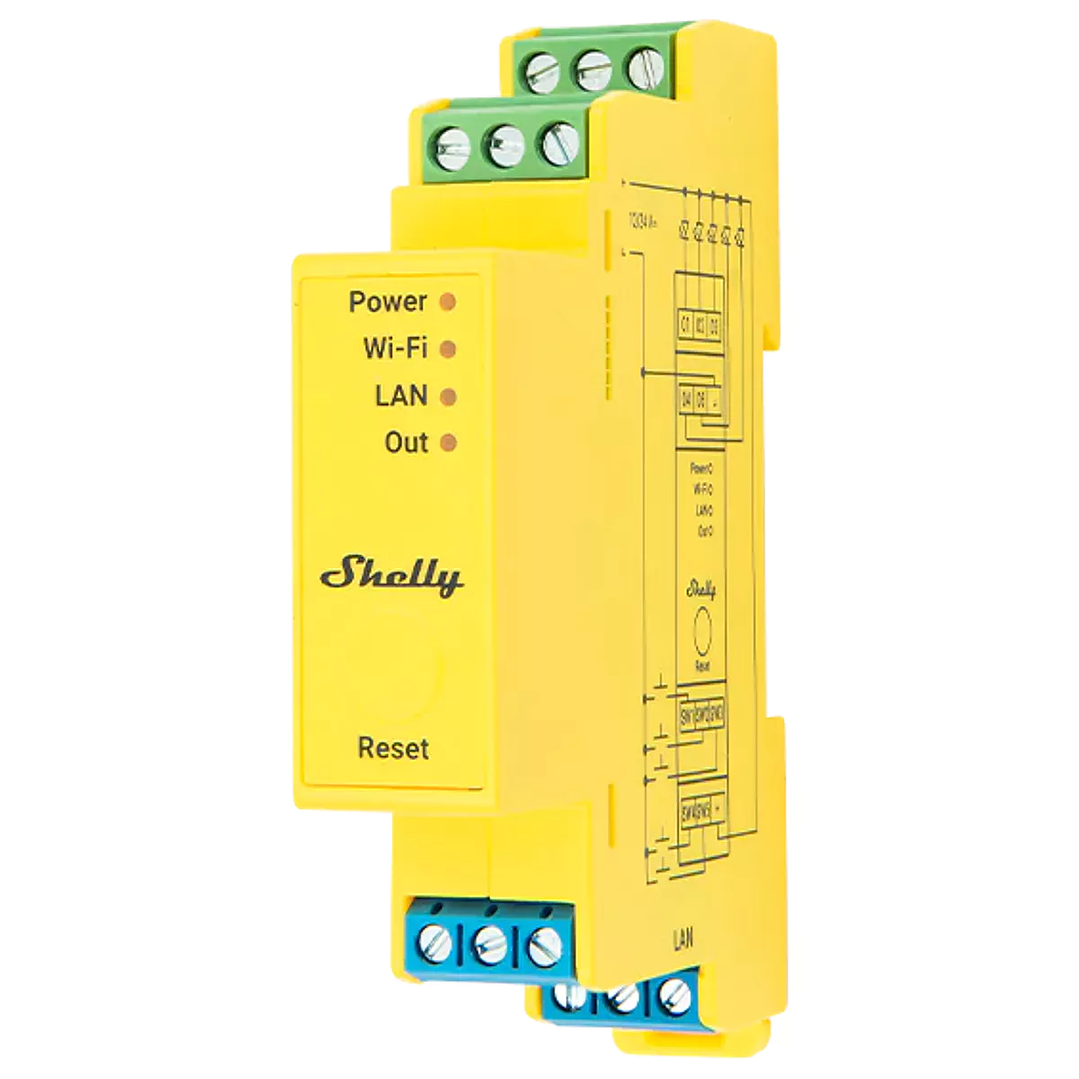 Shelly Pro RGBWW PM - Módulo controlador Dimmer inteligente para calha DIN de 5 canais (RGBWW) 12/24V DC 2