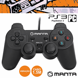 COMANDO PARA PS3 / PC CON VIBRACIÓN EN BLANCO