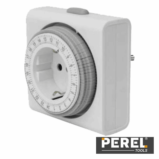 Minuterie analogique compacte réglable Perel 24H