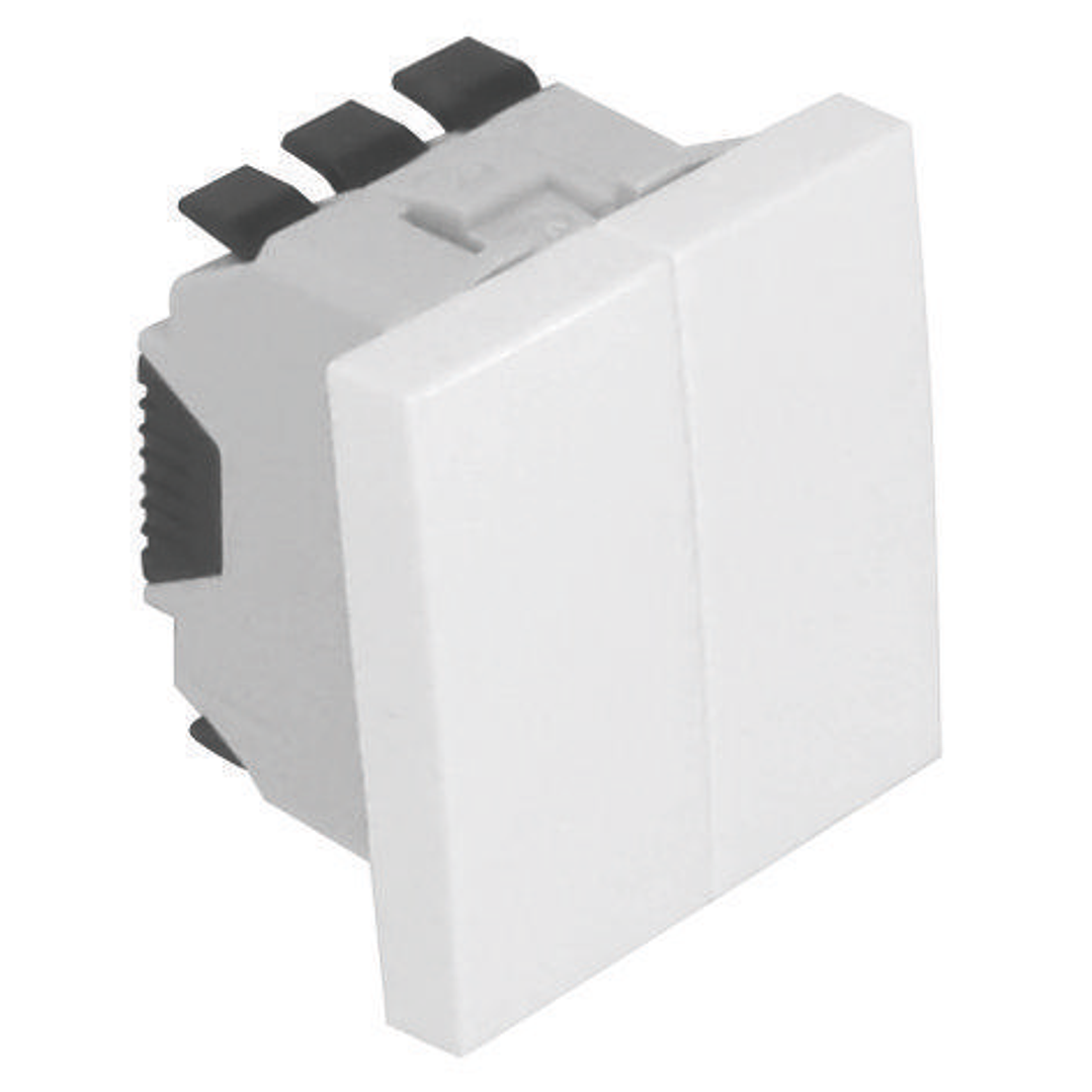 Botão Basculante Duplo - 2 Módulos Branco Quadro 45 45156SBR  Efapel 1